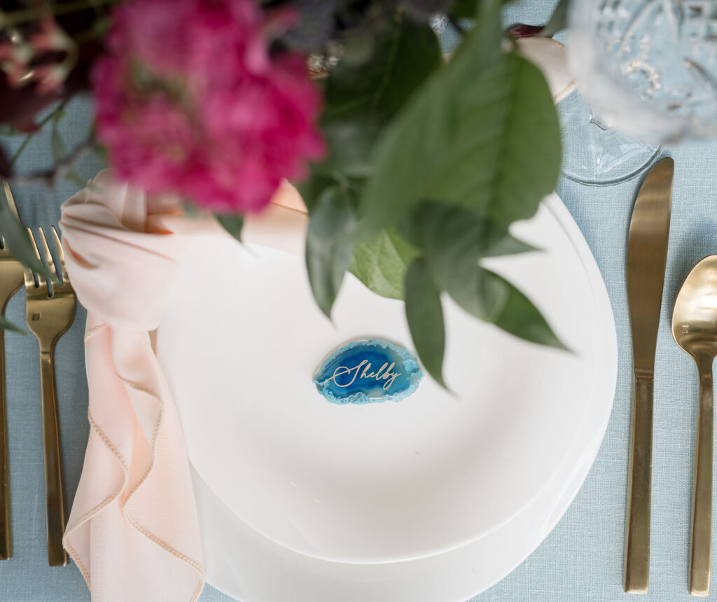 place setting by Lake of the Ozarks wedding photographer The Bennetts