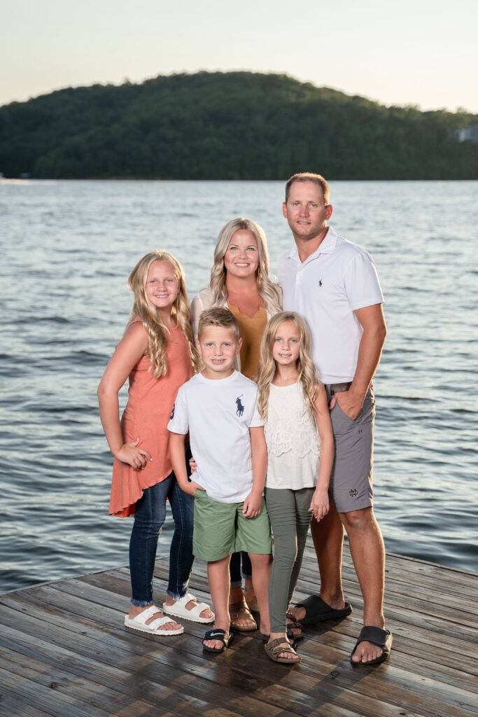 family on the dock by Lake of the Ozarks photographer The Bennetts