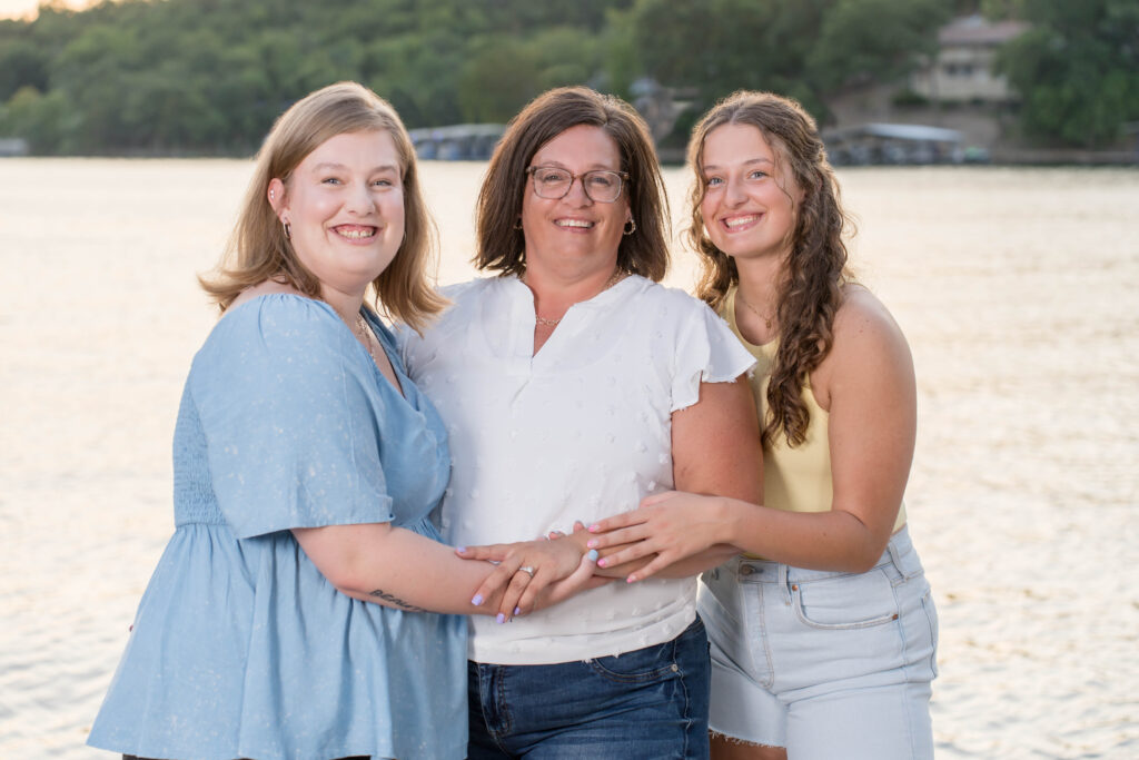 Mother and daughters portrait at the Lake of the Ozarks
